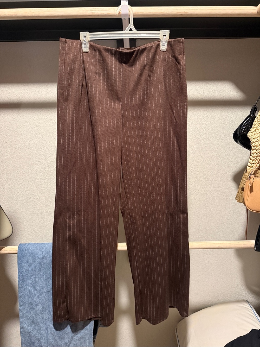 H&M brown pinstripes pants